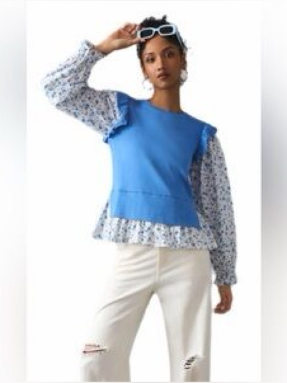 Anthropologie Ruffle Sweater Blouse - Picture 1 of 7